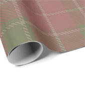 Papier Cadeau Red Green Plaid Pattern Wrapping Paper (Coin rond)
