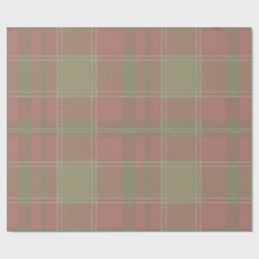 Papier Cadeau Red Green Plaid Pattern Wrapping Paper (Plat)