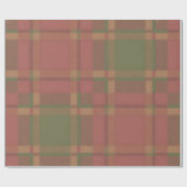 Papier Cadeau Red Green Plaid Pattern Wrapping Paper (Plat)