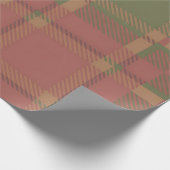 Papier Cadeau Red Green Plaid Pattern Wrapping Paper (Coin)