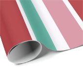Papier cadeau Red Green & White Snowflake Lane (Coin rond)