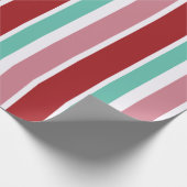 Papier Cadeau Red Green & White Snowflake Lane Wrapping Paper (Coin)