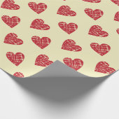Papier Cadeau Red Grunge Hearts Valentine (Coin)