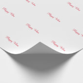 Papier Cadeau Red happy vibes vacances simple minimum calligraph (Coin)