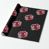 Papier Cadeau Red heart background Wrapping Paper for strong man (Déroulé)