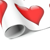 Papier Cadeau Red Heart Love (Coin rond)