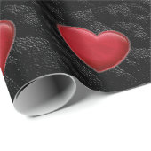 Papier Cadeau Red Heart Mariage d'amour tendance (Coin rond)