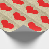 Papier Cadeau Red Heart Motif Mariage Parties scintillant Or mod (Coin)
