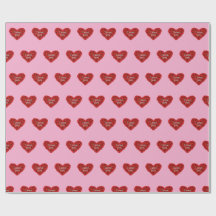 Red heart on pink background Wrapping Paper love