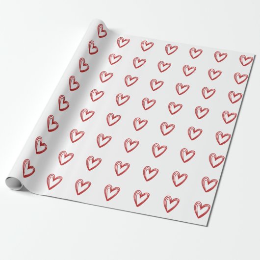 Papier Cadeau Red Heart Valentine (Déroulé)