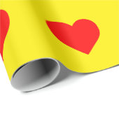 Papier Cadeau Red Hearts Motif Pop Art (Coin rond)