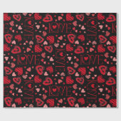 Papier Cadeau Red Hearts Valentine's Day Love (Plat)