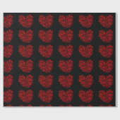 Papier Cadeau Red Hearts Wrapping Paper (Plat)