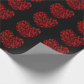 Papier Cadeau Red Hearts Wrapping Paper (Coin)