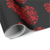 Papier Cadeau Red Hearts Wrapping Paper (Coin rond)