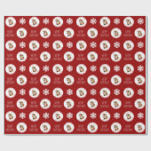 Papier Cadeau Red Hipster Holiday Fox personnalisé (Plat)