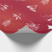 Papier Cadeau Red Holiday Snowflakes Joyeux Noël (Coin)