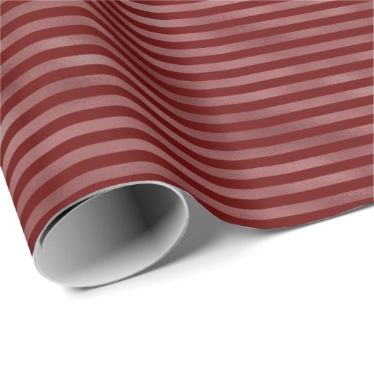 Papier Cadeau Red Holiday Stripes (Coin rond)
