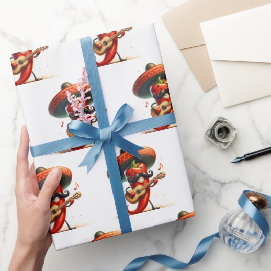 Papier Cadeau Red Hot Chili Pepper Jouer de la guitare (Cadeaux)