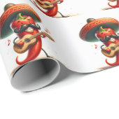 Papier Cadeau Red Hot Chili Pepper Jouer de la guitare (Coin rond)