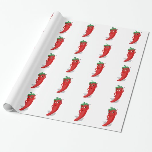 Papier Cadeau Red Hot Pepper Diva (Déroulé)