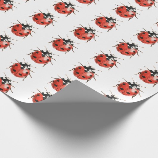 Papier Cadeau Red Ladybugs Birthday (Coin)