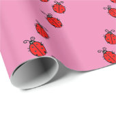Papier Cadeau Red Ladybugs Crawling Thunder_Cove (Coin rond)