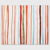 Papier Cadeau Red Lines Pattern. Horizontal Stroke Illustration. (Plat)