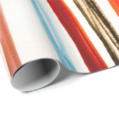 Papier Cadeau Red Lines Pattern. Horizontal Stroke Illustration. (Coin rond)