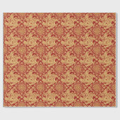 Papier Cadeau Red Lunar chinois Nouvel An du serpent 2025 (Plat)