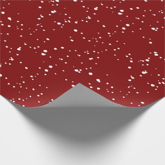 Papier Cadeau Red Minimal Snowflakes Noël (Coin)