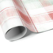 Papier Cadeau Red Mint Peppermint Mocha Plaid Stripes Christmas (Coin rond)