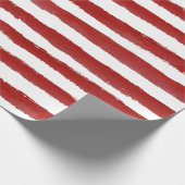 Papier Cadeau Red Modern Strip cadeau de Noël (Coin)