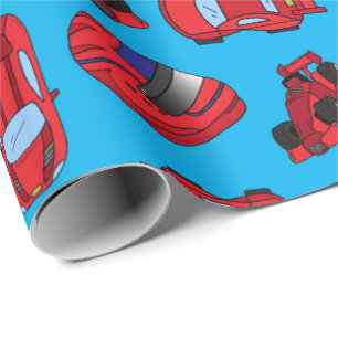 Papier Cadeau Red Motor Sport Racing Voitures Boys Anniversaire