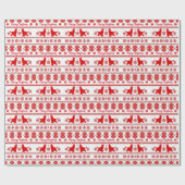 Papier Cadeau Red Nordic English Cocker Spaniel Dog Christmas (Plat)