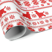 Papier Cadeau Red Nordic English Cocker Spaniel Dog Christmas (Coin rond)