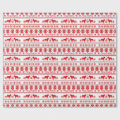 Papier Cadeau Red Nordic French Bulldog Christmas (Plat)
