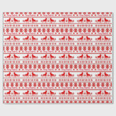 Papier Cadeau Red Nordic Rottweiler Dog Christmas (Plat)