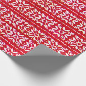Papier Cadeau Red Nordic Snowflake Ugly Christmas Sweat Party (Coin)