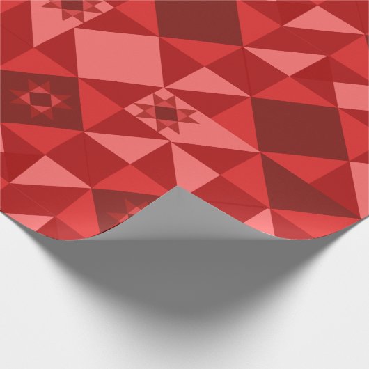 Papier Cadeau Red Nordic Star Noël brillant (Coin)