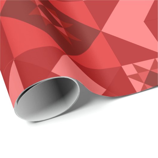 Papier Cadeau Red Nordic Star Noël brillant (Coin rond)