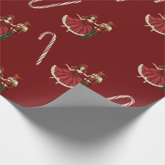 Papier Cadeau Red Nutcracker Clara Candy Cane (Coin)