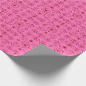 Papier Cadeau Red on Pink Motif Wrapping Paper (Coin)