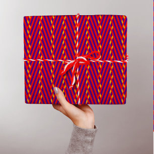 Papier Cadeau Red Orange Purple Chevron Stripes Trippy Abstrait