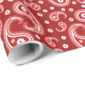 Papier Cadeau Red Paisley (Coin rond)