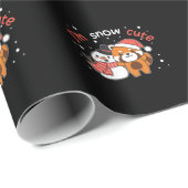 Papier Cadeau Red Panda I'm Snow Cute Snowman (Coin rond)