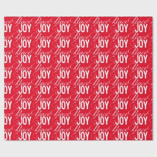 Papier Cadeau Red Peace and Joy Livre blanc (Plat)