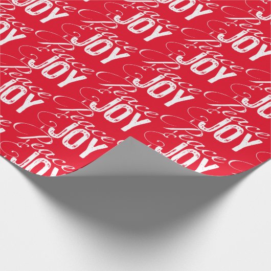 Papier Cadeau Red Peace and Joy Livre blanc (Coin)