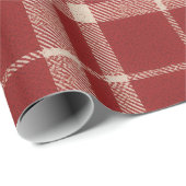 Papier Cadeau Red Plaid (Coin rond)