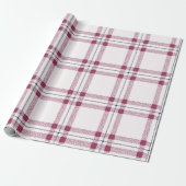 Papier Cadeau Red Plaid Cute Farmhouse Pays Noël (Déroulé)